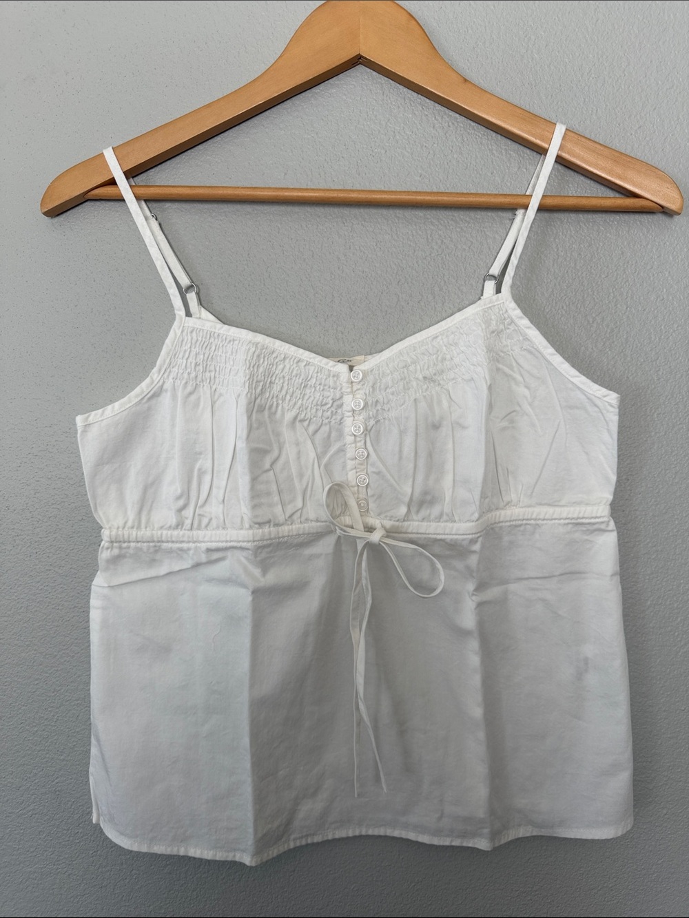 Pacsun White Cotton Spaghetti-Strap Camisole Cottagecore Clean Girl Feminine